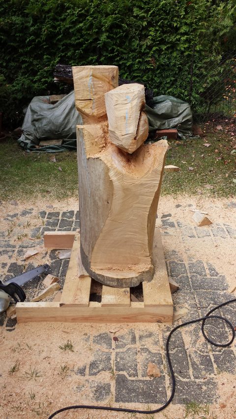 Paar 3 – holzskulpturen, Linde