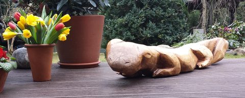 Waranus – holzskulpturen, Eiche