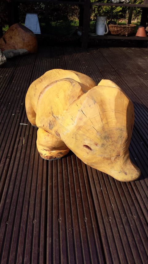 Lillefant – holzskulpturen, Eiche