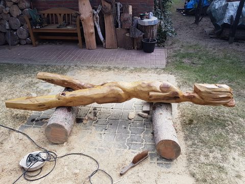 magersucht – holzskulpturen, Robinie