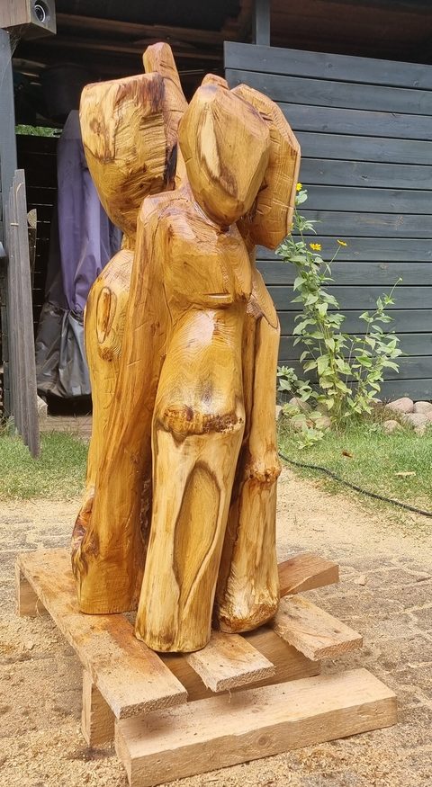gruppe – holzskulpturen, Robinie