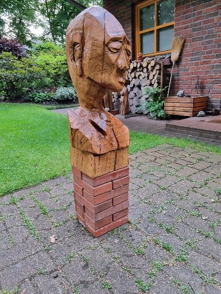kopf – holzskulpturen, Eiche
