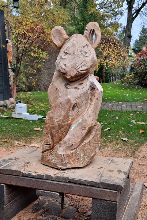 maus – holzskulpturen, Eiche