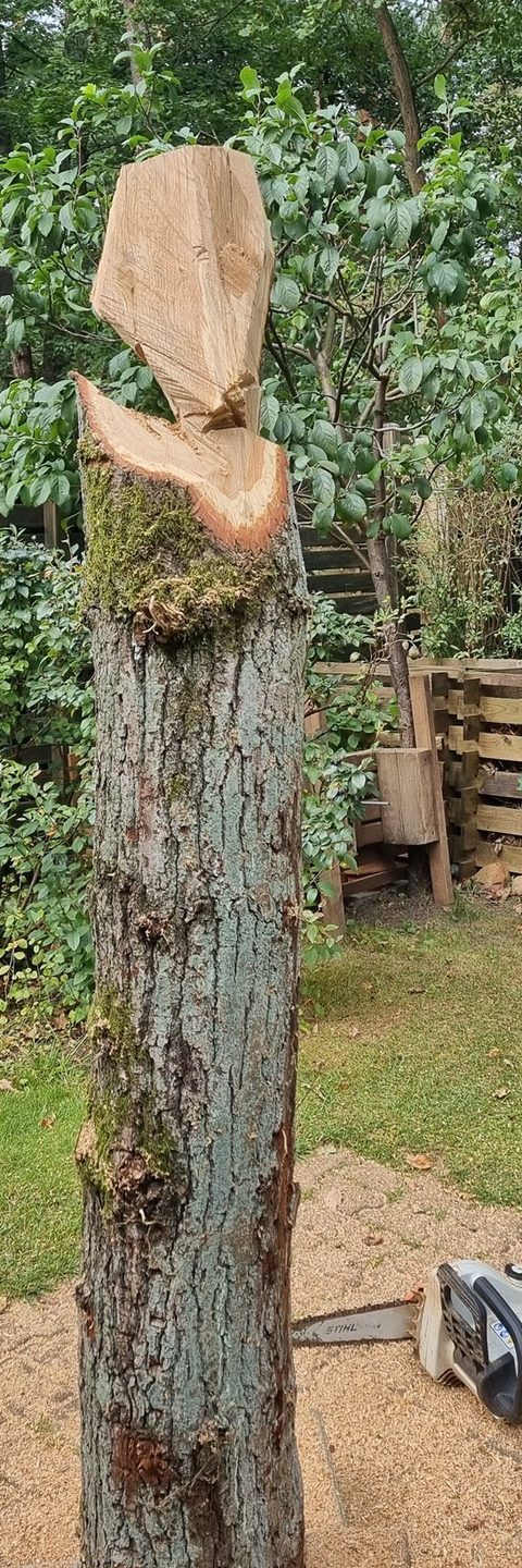wächterin – holzskulpturen, Eiche